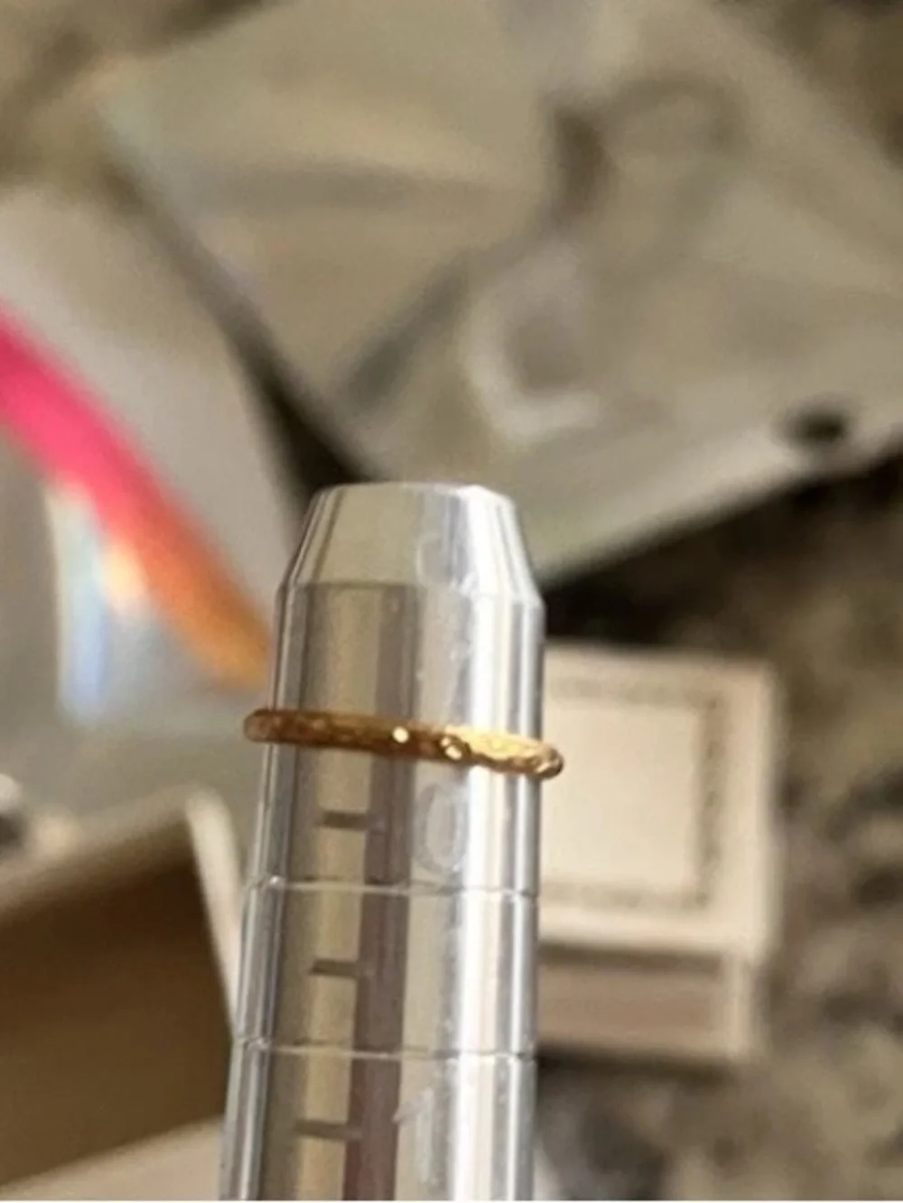 Vtg 14 Kt Gold Children’s Engraved Band Ring -Floral Detail- baptism christening